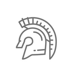 Gladiator Warrior Helmet Spartan Line Icon