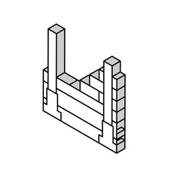 Columns Building Structure Isometric Icon