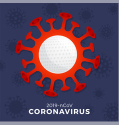 Golf Sign Caution Coronavirus Stop Covid-19