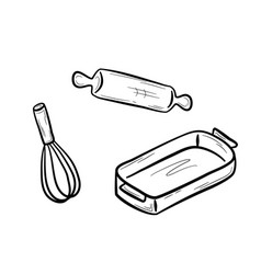 Hand Drawn Utensils For Baking