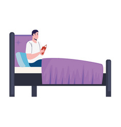 Man Reading In Bed