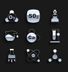 Set Mineral Ca Calcium Atom Molecule Test Tube