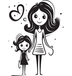 Smiles Together Mom And Daughter Graphic Playful