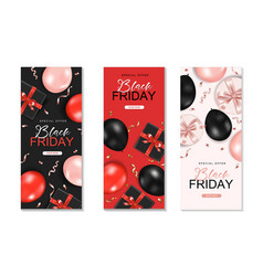 Black Friday Vertical Sale Banner With Realistic