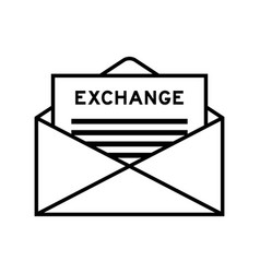 Envelope And Letter Sign With Word Exchange