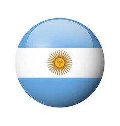 Glossy Circle Badge Flag Of Argentina