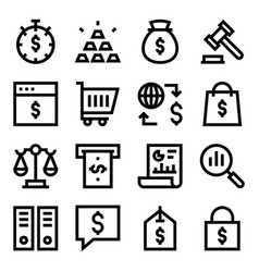 Pack Of Fiscal Management Linear Icons