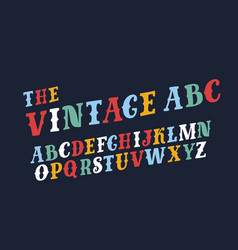 Retro Slanted Font And Alphabet