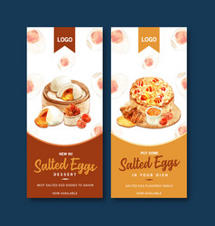 Salted Egg Flyer Design With Steamed Bun