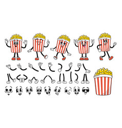 Cartoon Retro Pop Corn Groovy Character