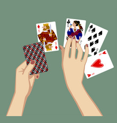 Female Hands Laying Out The Playing Cards