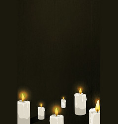 Lit Candles Pattern On Black Halloween Background