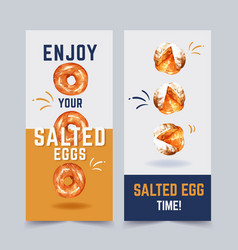 Salted Egg Flyer Design With Donut Bun Watercolor