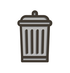 Trash Bin Thick Line Filled Colors Icon