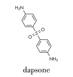 Dapsone Antibacterial Drug Molecule Skeletal