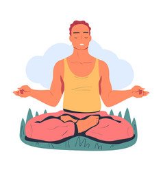 Man Meditating On Nature Meditation Practice