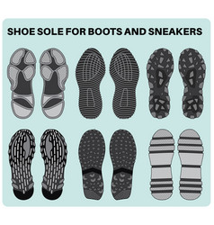 Shoe Sole Design Pattern Set For Footwear Sneaker