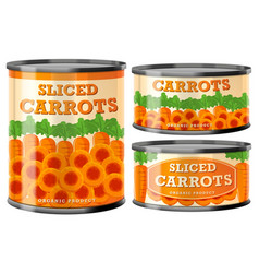 Sliced Carrot Food Cans Collection