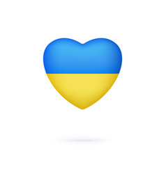 3d Ukraine Heart Isolated On White Background