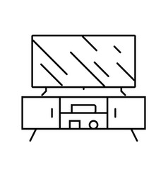 Media Stand Living Room Line Icon