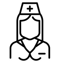 Nurse Line Icon Female Medical Worker Avatar