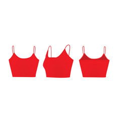 Red Women Top Back Side And Front View