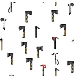 Axe Ax Hatchet Wood Weapon Seamless Pattern