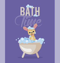 Bath Time Chihuahua Dog Cartoon