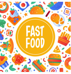 Fast Food Snack And Tasty Meal Square Banner