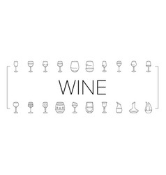 Wine Glass Red Drink Alcohol Icons Set