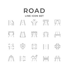 Set Line Icons Of Road