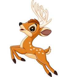 Cartoon Baby Deer Jumping