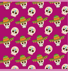 Dia De Los Muertos Poster With Mariachi Skulls