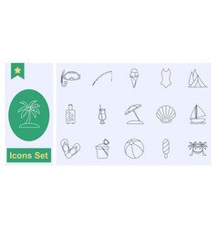 Summer And Holidays Icon Set Symbol Collection