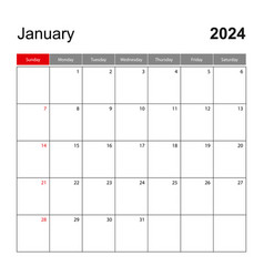 Wall Calendar Template For January 2024 Holiday