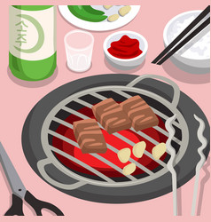 Hand Drawn Korean Bbq