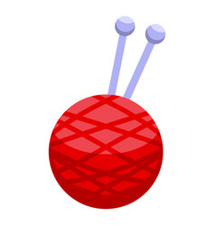 Knitting Ball Icon Isometric Adult Care