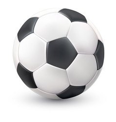 Soccer Ball Realistic White Black Picture