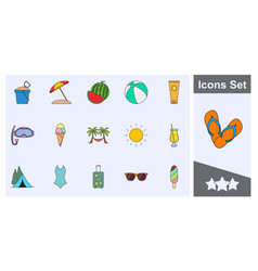 Summer And Holidays Icon Set Symbol Collection