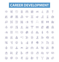 Career Development Line Icons Signs Set