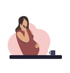 Faceless Pregnant Multitasking Woman With A Phone