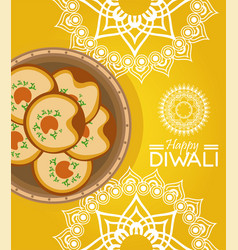 Happy Diwali Celebration With Dish Food