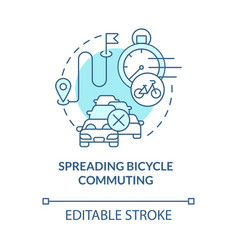 Spreading Bicycle Commuting Blue Concept Icon