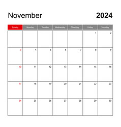 Wall Calendar Template For November 2024 Holiday