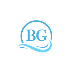 Bg Lettering Logo Design In Water Wave Modern