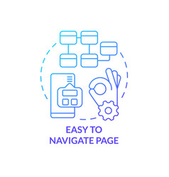Easy To Navigate Page Blue Gradient Concept Icon