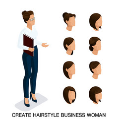 Trendy Isometric Set 4 Womens Hairstyles Young