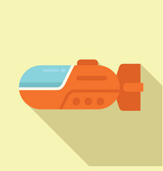 Underwater Ship Icon Flat Sea Boat