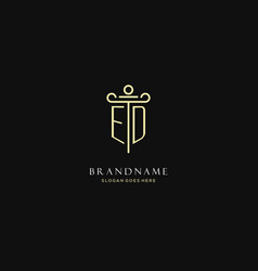 Luxury Modern Monogram Ed Logo For Law Firm