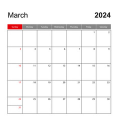 Wall Calendar Template For March 2024 Holiday